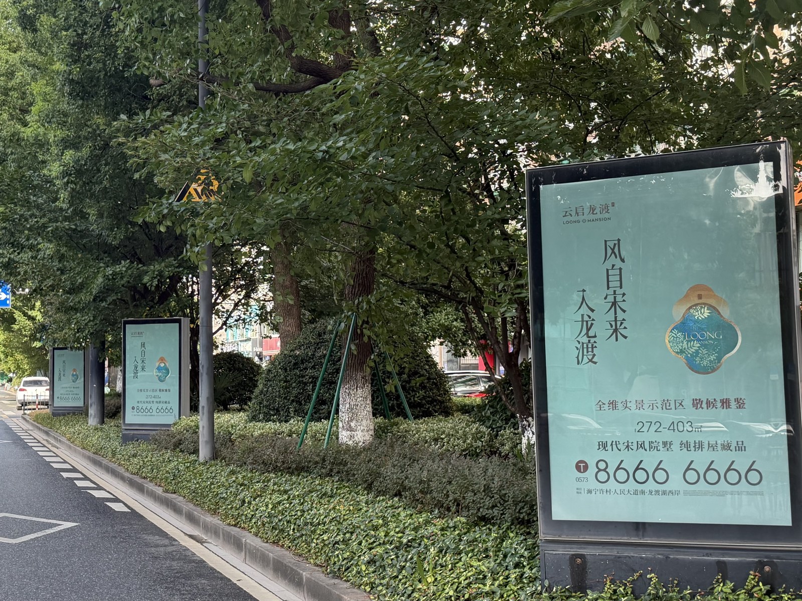 云启龙渡府临平道路灯箱沿线投放实景